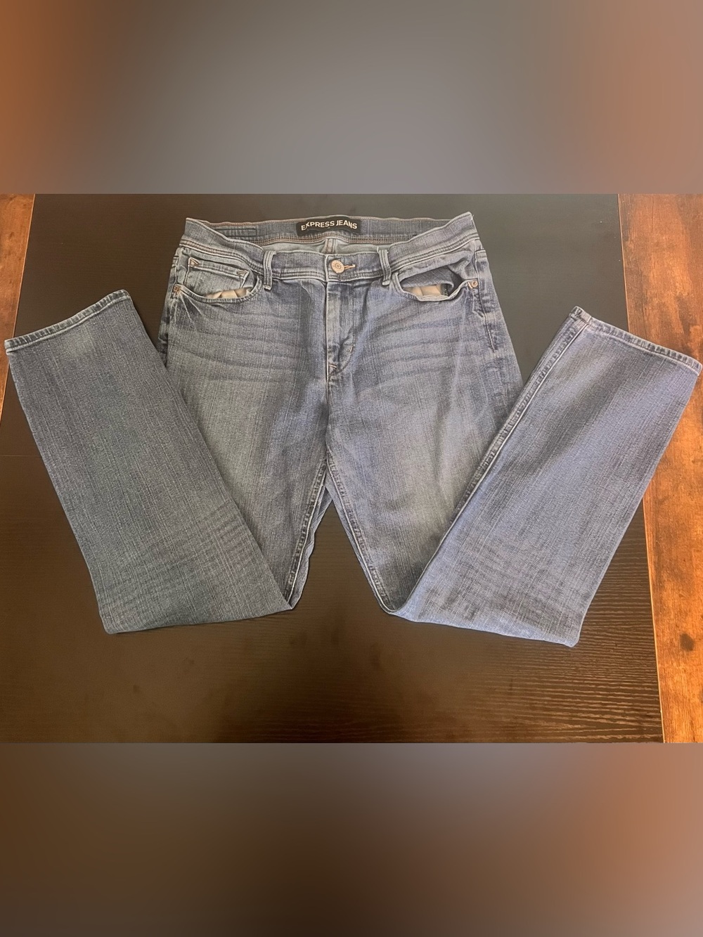 Vintage Express Mid Rise Straight Leg Jeans Blue Wash Y2K Size 10 🐝